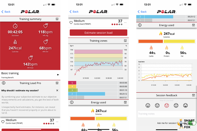 application Polar Flow et montre connectée